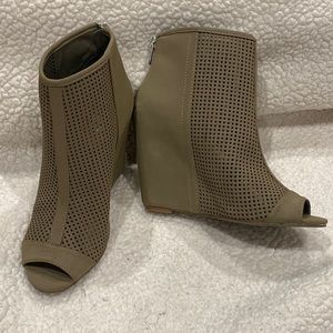 Juicy Couture “NessaMushroom” Perforated Wedge Heel Boots